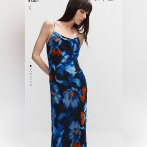 Elegant Blue Floral Dress